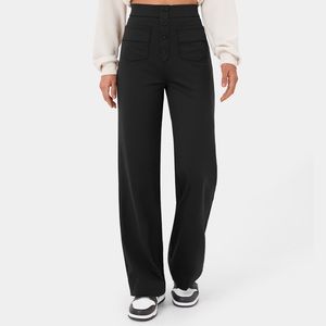 Halara high waisted button multiple pockets straight leg casual pants-NWT